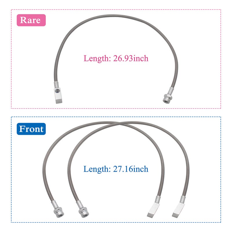 TycoonWon 89715 Front and Rear Extended Stainless Brake Lines Replacement for 1987-2006 Jeep Wrangler TJ YJ 84-01 Cherokee XJ, 89702 and 89703 Brake Lines Kit for 4"-6" Lift - Image 3